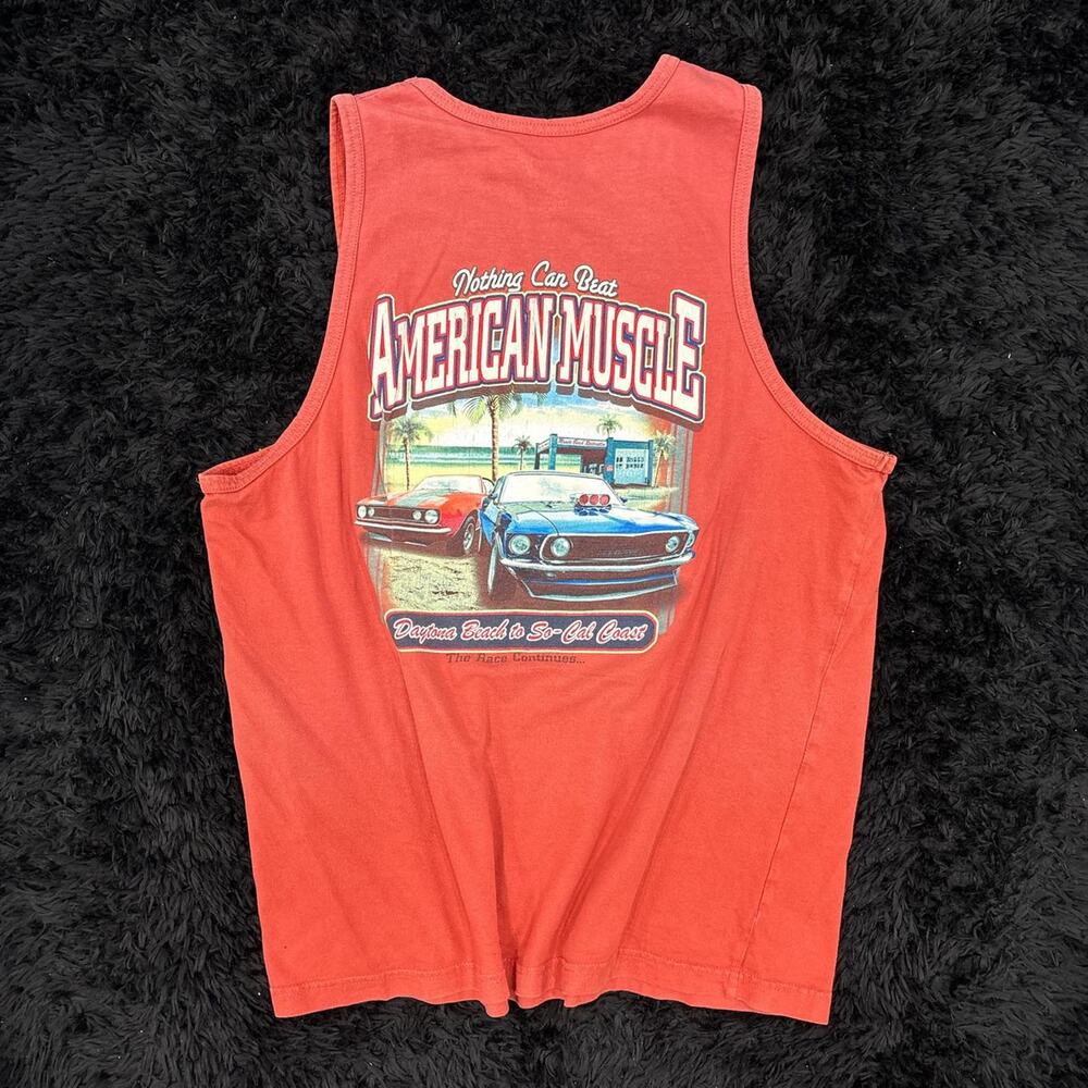 Orange american muscle tank top
